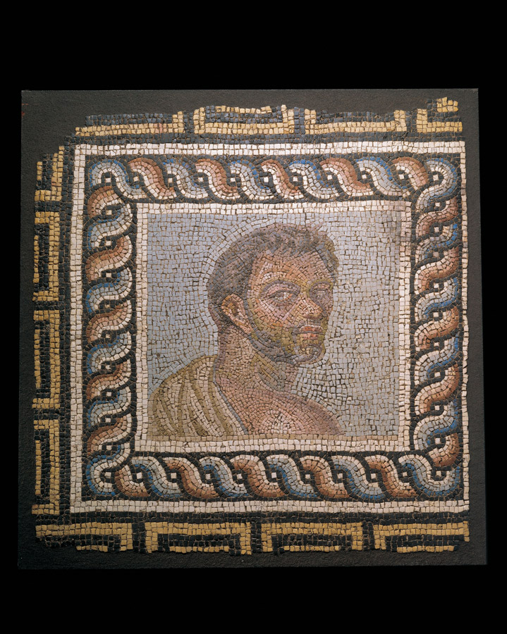Roman Mosaic Panel of an Athlete Phoenix Ancient Art Roman Mosaic Panel of an Athlete Phoenix Ancient Art