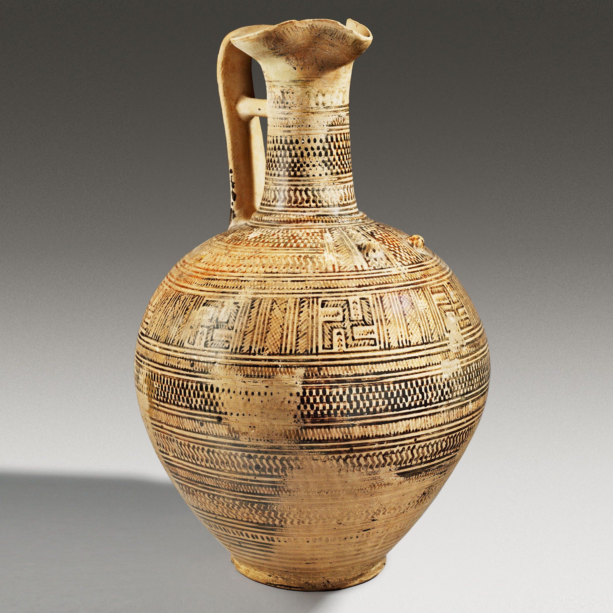 古代陶瓷艺术品 古希腊几何时期陶制盛酒罐（olpe） - Phoenix Ancient Art